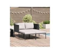 vidaXL Chaise longue avec coussins 2 places Anthracite 153 x 115 x 69,5 cm