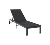 Chaise longue vidaXL en polyrotin noir