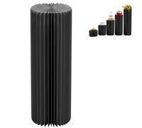 Lot de 1 Vases en Carton de Mariage,Support de Fleurs cylindrique Pliable,Présentoir de Colonne en Papier avec Couvercle,100/80/60/40/20 cm de Hauteur Vase Centre de Table Mariage(Noir,H 100cm)