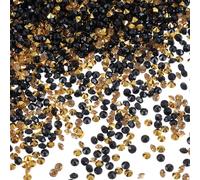 Lot de 10 000 confettis transparents noirs et dorés, strass en acrylique, décorations de table, confettis noirs et dorés pour table, fête prénuptiale, décoration de mariage, perles de vase (4 mm)