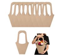 Lot de 10/20/30 sacs d'emballage en papier kraft marron en forme de cône pour bouquet de fleurs rustiques pour cadeaux de mariage, d'anniversaire, maison, bar, magasin (kaki-10 paquets)