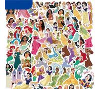 Lot de 10/30/50/100 autocollants Disney Princesses Mignonnes, Dessins Animés, Anime, Imperméables, Graffiti, pour Bagages, Casques, Téléphones, DIY, Pack d'autocollants Esthétiques 100PCS