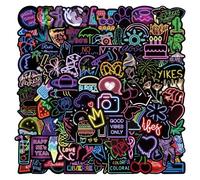 Lot De 10, 30, 50 Ou 100 Pièces, Autocollants Graffiti Néon, Dessin Animé, Guitare, Moto, Valise, Bagage, Jouet Classique, Pour Enfant