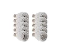 Zenitech - Lot de 10 adaptateurs de douille E14 vers GU10 à visser - ignifuge - Blanc blanc G