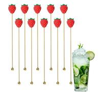 Lot de 10 agitateurs à cocktail en acier inoxydable avec long manche pour