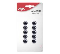 Lot De 10 Aimants Ronds Diamètre De 9 Mm - Noir - Sign