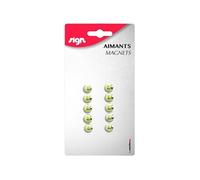 Lot De 10 Aimants Ronds Diamètre De 9 Mm - Or - Sign