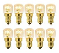 Lot de 10 ampoules à sel - 15 W - Blanc chaud - Pour four, congélateur, lampe à sel, gril (2,25 cm)
