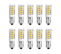 Lot de 10 ampoules LED E14 blanc chaud, 5 W, 6000 K, 500 lm, remplace les ampoules halogènes de 50 W, pas de scintillement, lampe de réfrigérateur, intensité non variable, ampoule LED maïs pour hotte