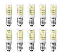 Lot de 10 ampoules LED E14 blanc froid, 5 W, 3000 K, 500 lm, remplace les ampoules halogènes de 50 W, pas de scintillement, lampe de réfrigérateur, intensité non variable, ampoule LED maïs pour hotte