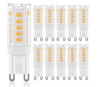 Lot de 10 ampoules LED G9 blanc chaud, 3 W, 300 lm, 3 000 K, ampoule halogène G9