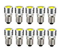 Lot de 10 ampoules LED SMD E10 à filetage 6 V Xenon blanc 1 W 6000 K