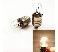 Lot de 10 ampoules miniatures E10 24 V 3 W T10 x 28 à culot à vis Blanc chaud pour expériences pédagogiques DIY