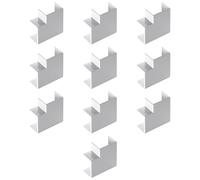 Lot de 10, angle plat, courbe 90°, pour mini-canalines 40 x 25 mm, blanc, en PVC, technopolymère haute résistance, mini canalines, canal pour câbles électriques, système électrique