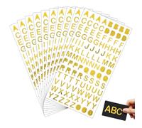 Lot de 10 autocollants en forme de chiffres dorés et lettres dorées, autocollants à paillettes pour casquette de remise de diplôme, autocollants en vinyle pour cadeaux, scrapbooking, cartes de vœux