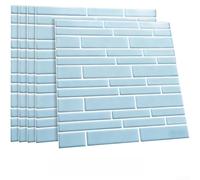 Lot de 10 autocollants muraux en PVC imperméable et amovibles pour carrelage de cuisine et salle de bain Motif mosaïque rétro Rouge épais 30,5 x 30,5 cm (B)