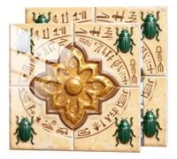 Lot de 10 autocollants muraux en PVC style nordique rétro - Motif marbre - Vert gaufré - Finition mate texturée en relief - 15 x 15 cm d'épaisseur - Amovibles et imperméables - Pour décoration de la
