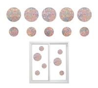 Lot de 10 autocollants ronds pour fenêtre en forme de prisme arc-en-ciel, autocollants ronds en verre électrostatique, autocollants de fenêtre anti-prisme d'oiseau pour fenêtres en verre, prismes en