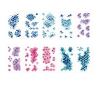 Lot de 10 autocollants temporaires pour la peau du corps, 12 x 6,9 cm, imperméables, motif écailles de poisson avec design unique pour fêtes, festivals, cosplay, performance, mode, scène
