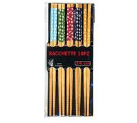 Lot de 10 baguettes colorées Sushi chinois, japonais, en bambou, 5 couleurs