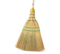 Lot de 10 balais de paille de riz industriels - 5 coutures avec manche - Longueur : 145 cm - Robuste - Pour atelier et cour - En paille de riz naturelle - Durable et polyvalent - Pour écurie et jardin