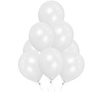 Lot de 10 ballons blancs en latex de qualité à l'hélium pour anniversaire, mariage, baptême, communion, fête, décoration de 30,5 cm