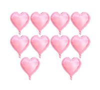 Lot de 10 ballons en aluminium en forme de cœur de 45,7 cm |Décoration de fête sécurisée à fermeture automatique pour anniversaire/mariage/anniversaire |Ballons en aluminium rose (Heart Shaped)