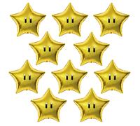 Lot de 10 ballons en aluminium Super Tendance Bros, thème Anime, pour fête, kit de décoration mignon pour anniversaire d'enfants, récompense étoile LASER