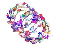 Lot de 10 bandeaux à fleurs à LED - Couronne florale - Accessoires pour cheveux - Pour anniversaires, fêtes sur la plage, jeux de rôle et Halloween