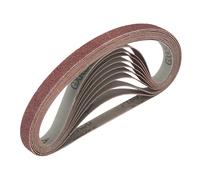 Lot de 10 bandes abrasives non perforées 457 x 13mm grain 180 Titan