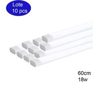 Lot de 10 bandes LED pour plafond/mur, luminaire linéaire, 60 cm, 18 W, surface facile à nettoyer, haute luminosité,