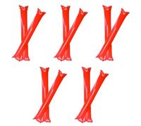 Lot de 10 Bâtons de Supporters Gonflables Rouges, tap tap gonflables 60cm pour fans de football, bâtons bruyants pour matchs, événements sportifs, concerts et fêtes