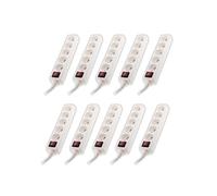 Lot de 10 - Bloc 5 prises 16A 2P+T avec interrupteur Blanc - Zenitech