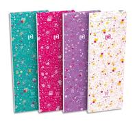Bloc-notes Oxford shoPPing Flowers 7,4x21cm ligné 6mm 160 pages agrafées couverture carte coloris assortis