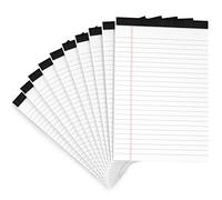 Lot de 10 blocs d'écriture lignés de 12,7 x 20,3 cm, pour liste d'épicerie, bloc-notes à lignes étroites, 12,7 x 20,3 cm, blanc, 30 feuilles de papier 80 g/m² pour l'école, l'université, le bureau
