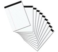 Lot de 10 blocs-notes lignés perforés pour liste de courses, listes de courses, listes de choses à faire (30 feuilles/blocs) lignés pour l'université