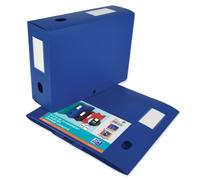 Lot de 10 Boite à bouton pression Memphis 24x32, dos de 100, en polypro, coloris bleu