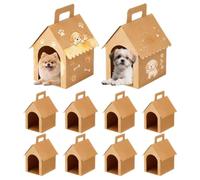 Lot de 10 boîtes à dragées pliables en forme de maison pour animaux de | Candy Goodie Mallette pour anniversaire, évènements animaliers, rassemblements