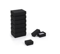 Lot de 10 Boîtes Cadeau en Carton Noir Rainuré 8,6 x 6,4 x 3,8 cm - Coffrets Rectangulaires Rigides pour Bijoux, Accessoires, Petits Objets, Emballage Cadeau Élégant