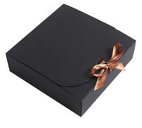 Lot de 10 Boîtes Cadeau en Papier 16x16x5 cm Boite Cadeau de Présentation Carrée avec Ruban à Nœud Sac-Cadeaux Enveloppe Sac Pochette Cadeau Noël anniversaire Mariage Boite Cadeau