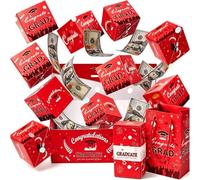 Lot de 10 boîtes cadeaux pop-up surprise pour remise de diplôme - Boîte cadeau rouge rebondissante pour remise de diplôme 2026 - Boîte cadeau surprise pour argent et cartes de lycée (rouge)
