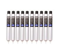 Lot de 10 boîtes de 200 mines de rechange pour porte-mines HB, super Hi-Polymer 0,7 mm - Fabrication en argile et graphite ultra fine de taille micron et colle.