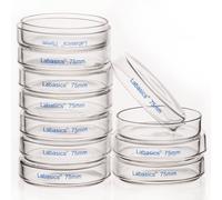 Lot de 10 boîtes de Petri en verre borosilicaté, dimensions 75 x 15 mm