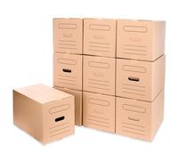 Lot de 10 boîtes déménagement 50x30x30 cm avec poignées