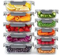 Lot de 10 Boites Repas,Boites de Conservation Alimentaire pour Préparer des Repas Sains,Boites en Verre Hermétiques sans BPA