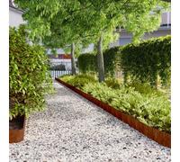 Lot de 10 bordures de pelouse - 15 x 103 cm - Flexibles - En acier Corten - Bordure de parterre de jardin - Bordure de parterre - Protection contre les racines - En métal - Pour terrasse, jardin avant