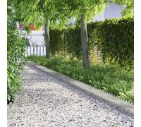 Lot de 10 bordures de pelouse en acier galvanisé Argenté 103 x 0,05 x 22 cm | Bordure en métal pour allée de jardin, bordure de parterre, résistante aux intempéries, montage facile, facile d'entretien