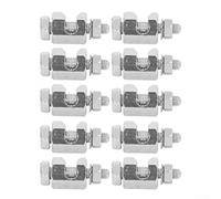 Lot de 10 bornes de terre solaires pour photovoltaïque, cuivre étamé, 13 x 32 mm, pour épaisseur de cadre 0,8-4,5 mm, section de câble 2,5-10 mm², argent