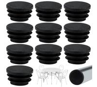 Lot de 10 Bouchons à Lamelles Ø 25/22/20 mm - Polyéthylène Noir - Usage Polyvalent, Cache Tube en Plastique Robuste Capuchons de Protection, Patin Chaise (22mm)