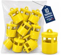Lot de 10 bouchons pièges jaunes pour insectes compatibles avec bouteilles PET - Biopiège réutilisable pour mouches, guêpes, frelons, punaises de lit asiatiques